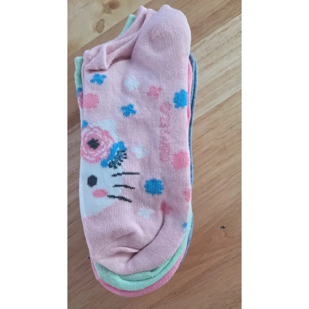 Hello Kitty No-Show Socks 6-Pack | Licensed Sanrio Pastel Anklets Size 4-10